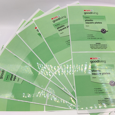 চকচকে ক্লিনিং বোতল লেবেল 50 X 50mm স্কয়ার প্রিন্টযোগ্য অপসারণযোগ্য স্টিকার পেপার