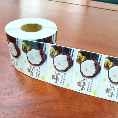 এমওকিউ 1000pcs ফুড আঠালো লেবেল সিএমওয়াইকে মুদ্রণ সহ বর্গাকার আকারে